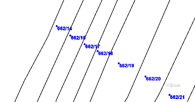 Parcela st. 662/18 v KÚ Merklín u Přeštic, Katastrální mapa