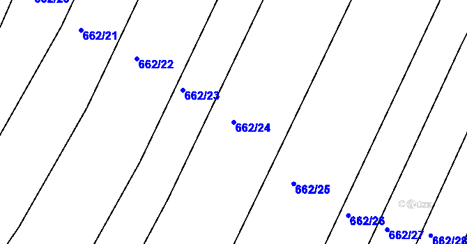 Parcela st. 662/24 v KÚ Merklín u Přeštic, Katastrální mapa