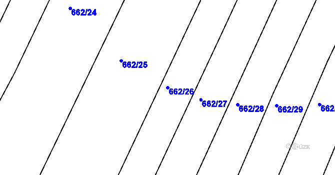 Parcela st. 662/26 v KÚ Merklín u Přeštic, Katastrální mapa