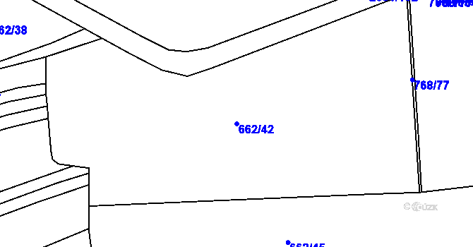 Parcela st. 662/42 v KÚ Merklín u Přeštic, Katastrální mapa