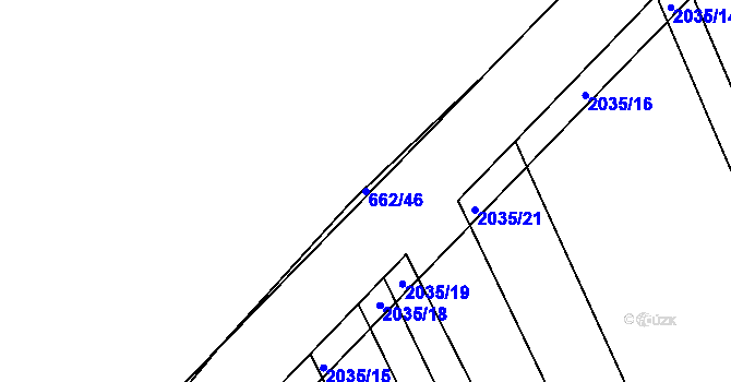 Parcela st. 662/46 v KÚ Merklín u Přeštic, Katastrální mapa