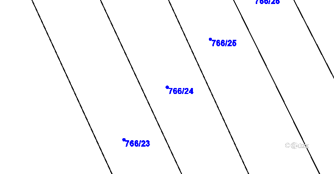 Parcela st. 766/24 v KÚ Merklín u Přeštic, Katastrální mapa