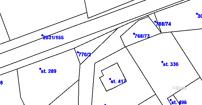 Parcela st. 768/78 v KÚ Merklín u Přeštic, Katastrální mapa