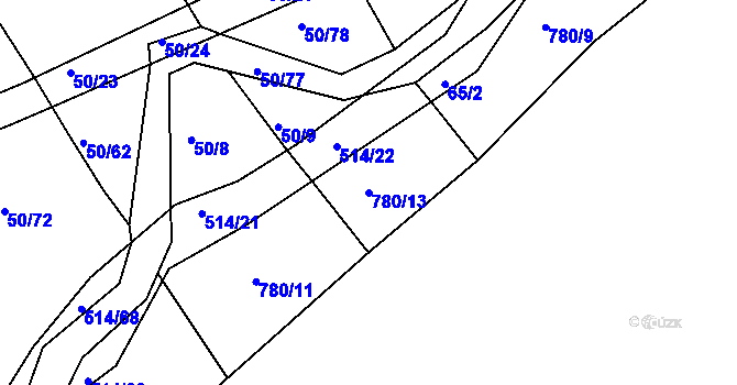 Parcela st. 780/13 v KÚ Merklín u Přeštic, Katastrální mapa