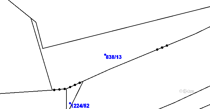 Parcela st. 838/13 v KÚ Merklín u Přeštic, Katastrální mapa