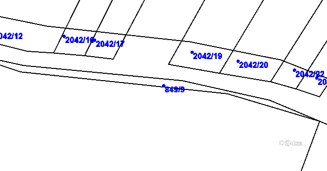 Parcela st. 849/9 v KÚ Merklín u Přeštic, Katastrální mapa