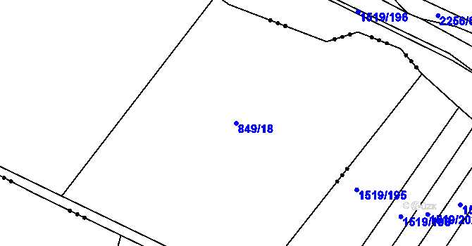 Parcela st. 849/18 v KÚ Merklín u Přeštic, Katastrální mapa