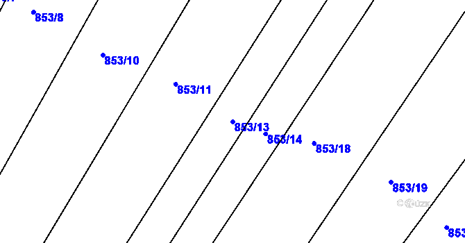 Parcela st. 853/13 v KÚ Merklín u Přeštic, Katastrální mapa