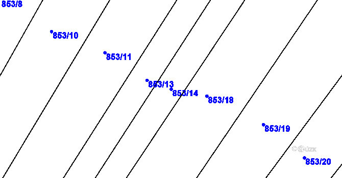 Parcela st. 853/14 v KÚ Merklín u Přeštic, Katastrální mapa
