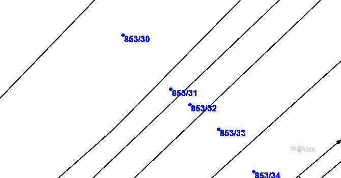 Parcela st. 853/31 v KÚ Merklín u Přeštic, Katastrální mapa