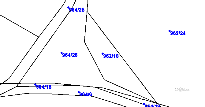 Parcela st. 962/18 v KÚ Merklín u Přeštic, Katastrální mapa