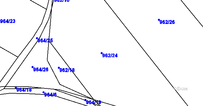 Parcela st. 962/24 v KÚ Merklín u Přeštic, Katastrální mapa