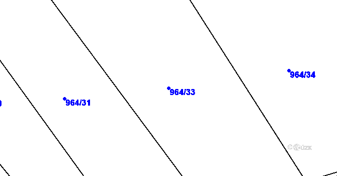 Parcela st. 964/33 v KÚ Merklín u Přeštic, Katastrální mapa