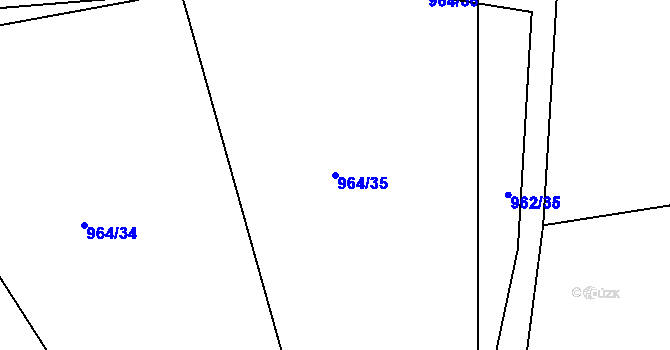 Parcela st. 964/35 v KÚ Merklín u Přeštic, Katastrální mapa