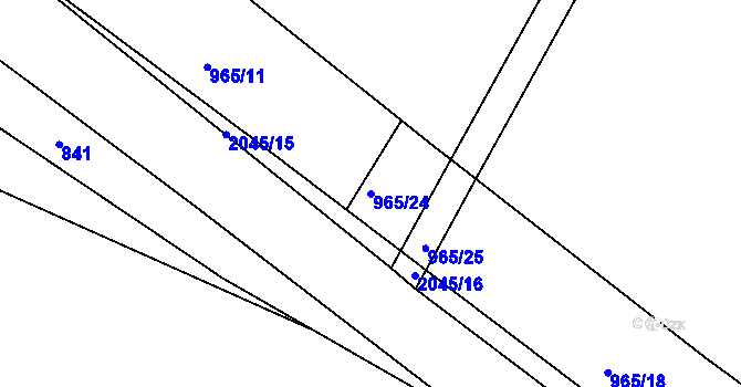 Parcela st. 965/24 v KÚ Merklín u Přeštic, Katastrální mapa