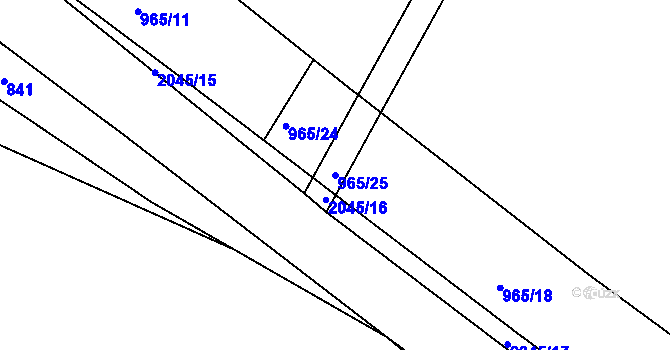 Parcela st. 965/25 v KÚ Merklín u Přeštic, Katastrální mapa