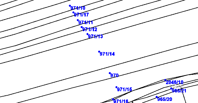 Parcela st. 971/14 v KÚ Merklín u Přeštic, Katastrální mapa