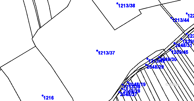 Parcela st. 1213/37 v KÚ Merklín u Přeštic, Katastrální mapa