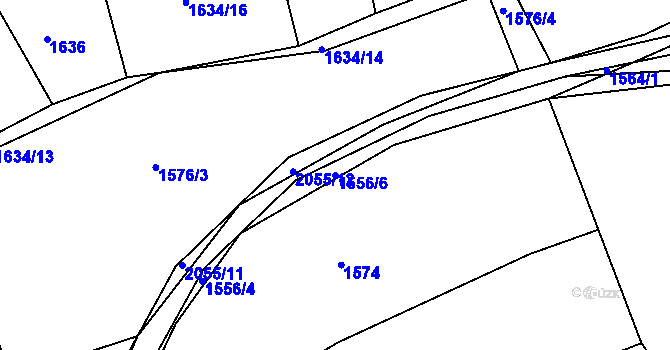 Parcela st. 1556/6 v KÚ Merklín u Přeštic, Katastrální mapa