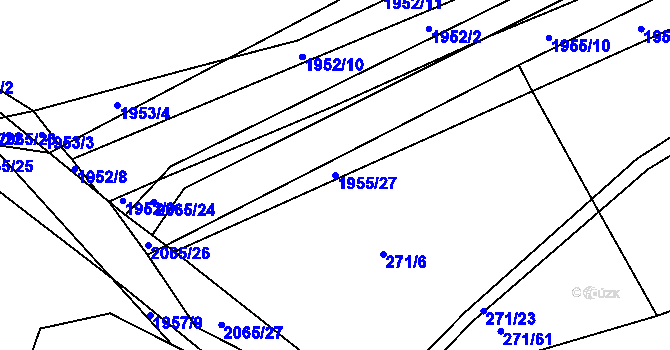 Parcela st. 1955/27 v KÚ Merklín u Přeštic, Katastrální mapa