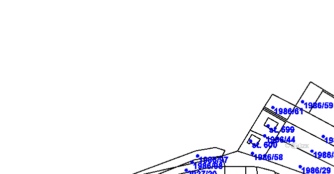 Parcela st. 1986/95 v KÚ Merklín u Přeštic, Katastrální mapa