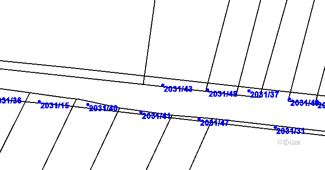 Parcela st. 2031/43 v KÚ Merklín u Přeštic, Katastrální mapa