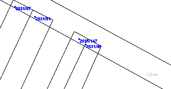 Parcela st. 2031/46 v KÚ Merklín u Přeštic, Katastrální mapa
