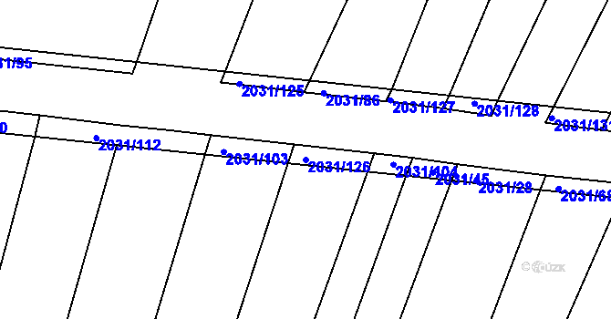 Parcela st. 2031/126 v KÚ Merklín u Přeštic, Katastrální mapa