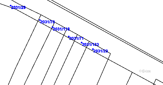 Parcela st. 2031/133 v KÚ Merklín u Přeštic, Katastrální mapa