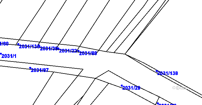 Parcela st. 2031/137 v KÚ Merklín u Přeštic, Katastrální mapa