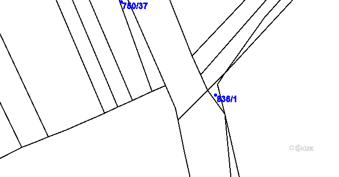 Parcela st. 2038/8 v KÚ Merklín u Přeštic, Katastrální mapa