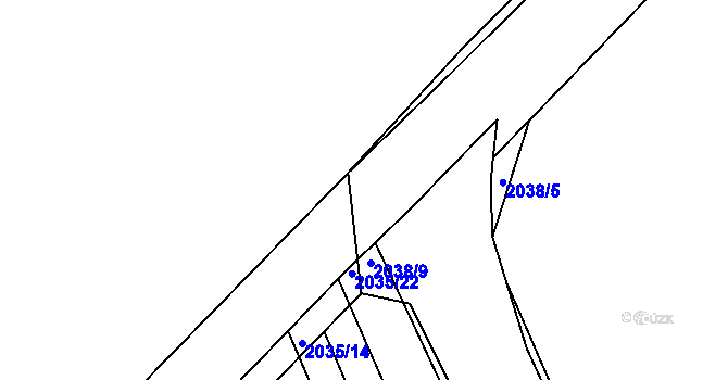 Parcela st. 2038/10 v KÚ Merklín u Přeštic, Katastrální mapa