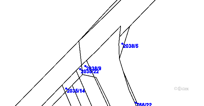 Parcela st. 2038/12 v KÚ Merklín u Přeštic, Katastrální mapa