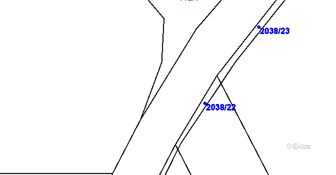 Parcela st. 2038/21 v KÚ Merklín u Přeštic, Katastrální mapa