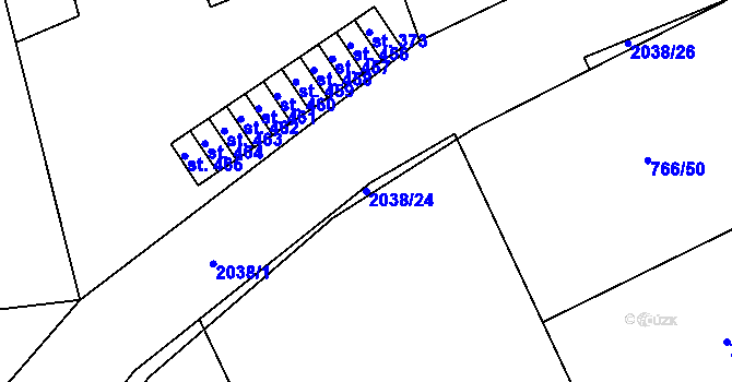 Parcela st. 2038/24 v KÚ Merklín u Přeštic, Katastrální mapa