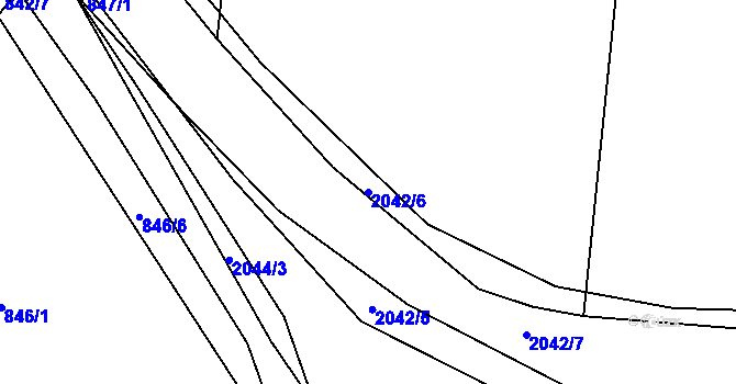 Parcela st. 2042/6 v KÚ Merklín u Přeštic, Katastrální mapa