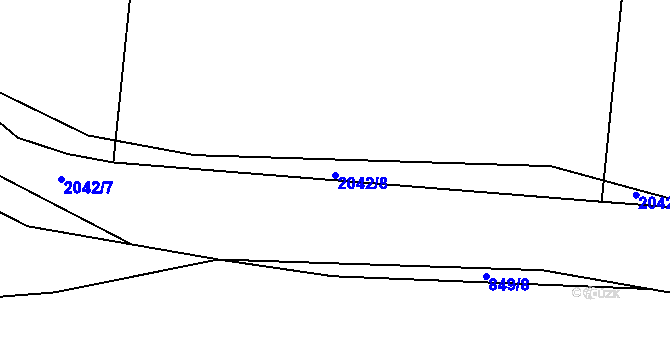 Parcela st. 2042/8 v KÚ Merklín u Přeštic, Katastrální mapa