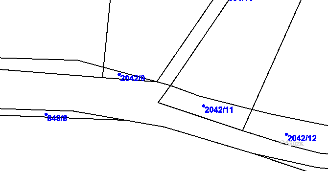 Parcela st. 2042/10 v KÚ Merklín u Přeštic, Katastrální mapa