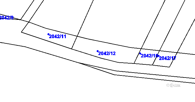Parcela st. 2042/12 v KÚ Merklín u Přeštic, Katastrální mapa