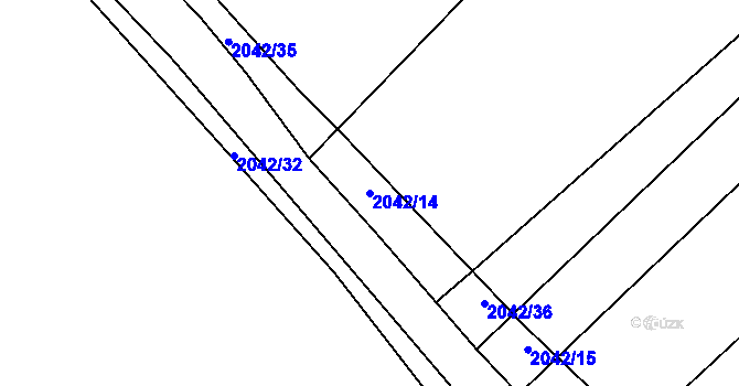 Parcela st. 2042/14 v KÚ Merklín u Přeštic, Katastrální mapa