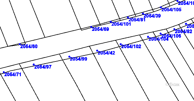 Parcela st. 2054/42 v KÚ Merklín u Přeštic, Katastrální mapa