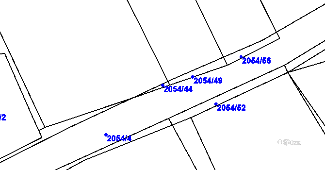 Parcela st. 2054/44 v KÚ Merklín u Přeštic, Katastrální mapa