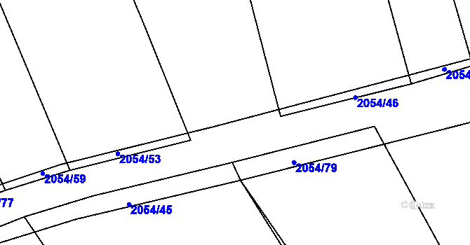 Parcela st. 2054/63 v KÚ Merklín u Přeštic, Katastrální mapa
