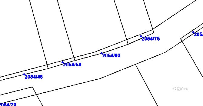 Parcela st. 2054/80 v KÚ Merklín u Přeštic, Katastrální mapa