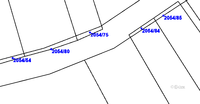 Parcela st. 2054/83 v KÚ Merklín u Přeštic, Katastrální mapa