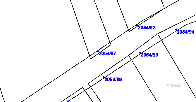 Parcela st. 2054/87 v KÚ Merklín u Přeštic, Katastrální mapa