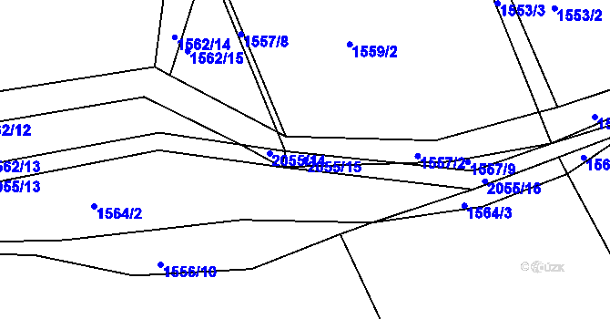 Parcela st. 2055/15 v KÚ Merklín u Přeštic, Katastrální mapa