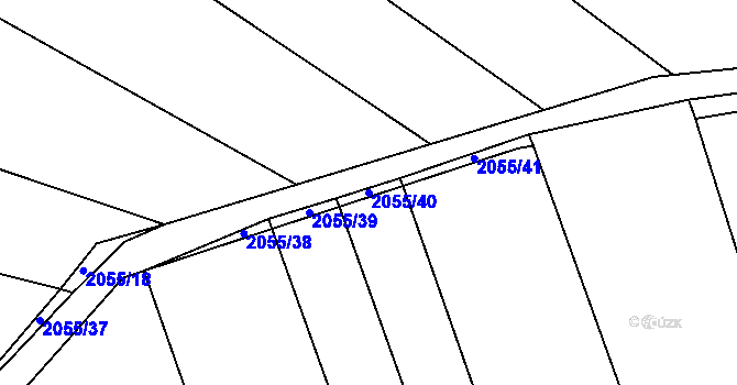 Parcela st. 2055/40 v KÚ Merklín u Přeštic, Katastrální mapa