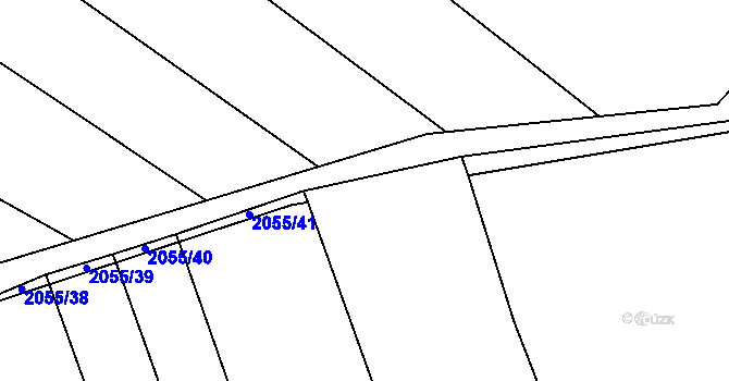Parcela st. 2055/42 v KÚ Merklín u Přeštic, Katastrální mapa