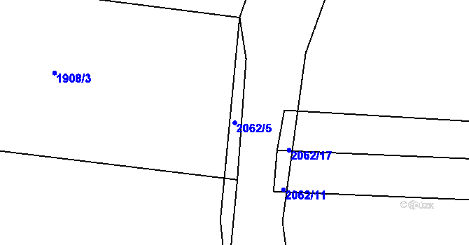 Parcela st. 2062/5 v KÚ Merklín u Přeštic, Katastrální mapa